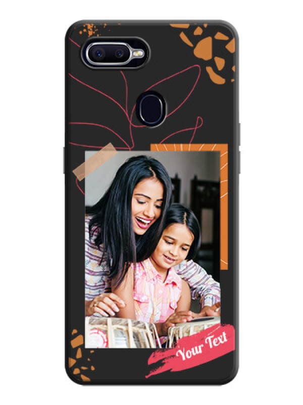 Custom Orange Photo Frame on Space Black Custom Soft Matte Phone Back Cover - Oppo F9 Pro