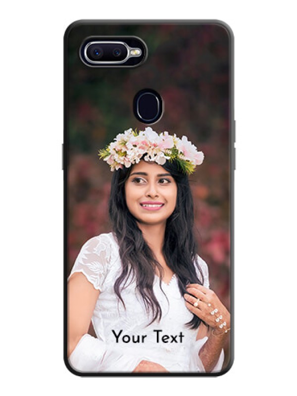 Custom Full Single Pic Upload With Text On Space Black Personalized Soft Matte Phone Covers -Oppo F9 Pro
