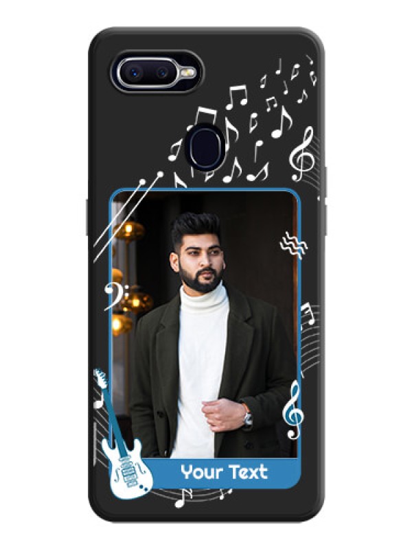 Custom Musical Theme Design with Text - Photo on Space Black Soft Matte Mobile Case - Oppo F9