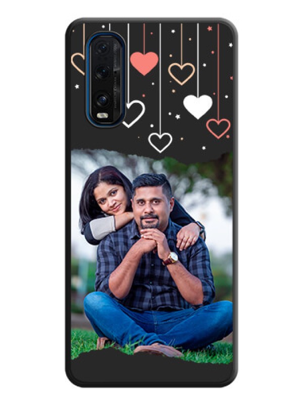 Custom Love Hangings with Splash Wave Picture on Space Black Custom Soft Matte Phone Back Cover - Oppo Find X2