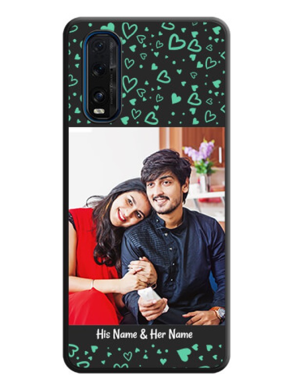 Custom Sea Green Indefinite Love Pattern on Photo on Space Black Soft Matte Mobile Cover - Oppo Find X2