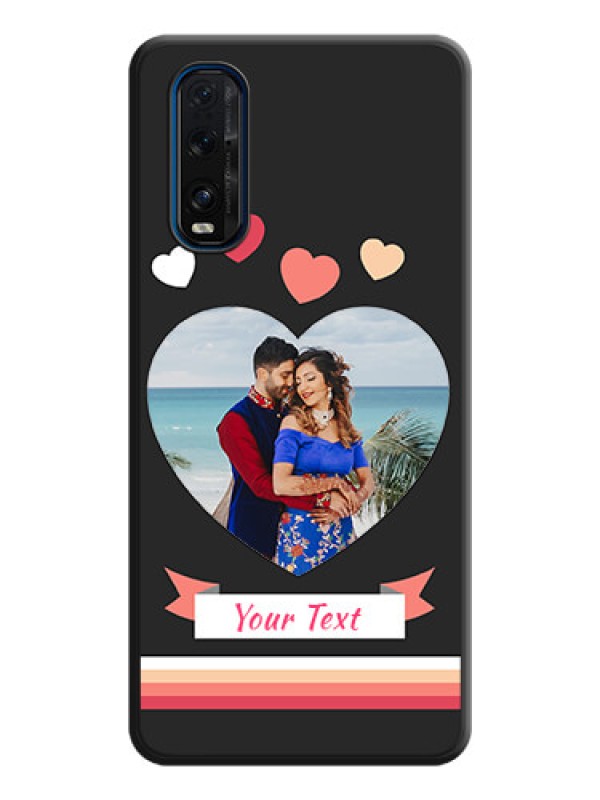 Custom Love Shaped Photo with Colorful Stripes on Personalised Space Black Soft Matte Cases - Oppo Find X2