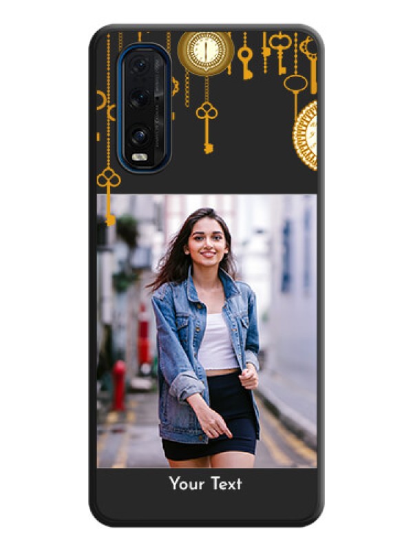 Custom Decorative Design with Text on Space Black Custom Soft Matte Back Cover - Oppo Find X2
