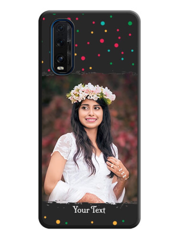 Custom Multicolor Dotted Pattern with Text on Space Black Custom Soft Matte Phone Back Cover - Oppo Find X2