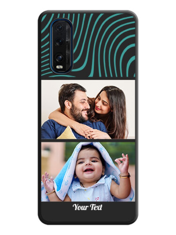 Custom Wave Pattern with 2 Image Holder on Space Black Personalized Soft Matte Phone Covers - Oppo Find X2