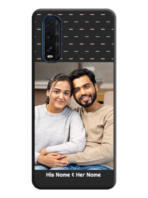 Custom Line Pattern Design with Text on Space Black Custom Soft Matte Phone Back Cover - Oppo Find X2