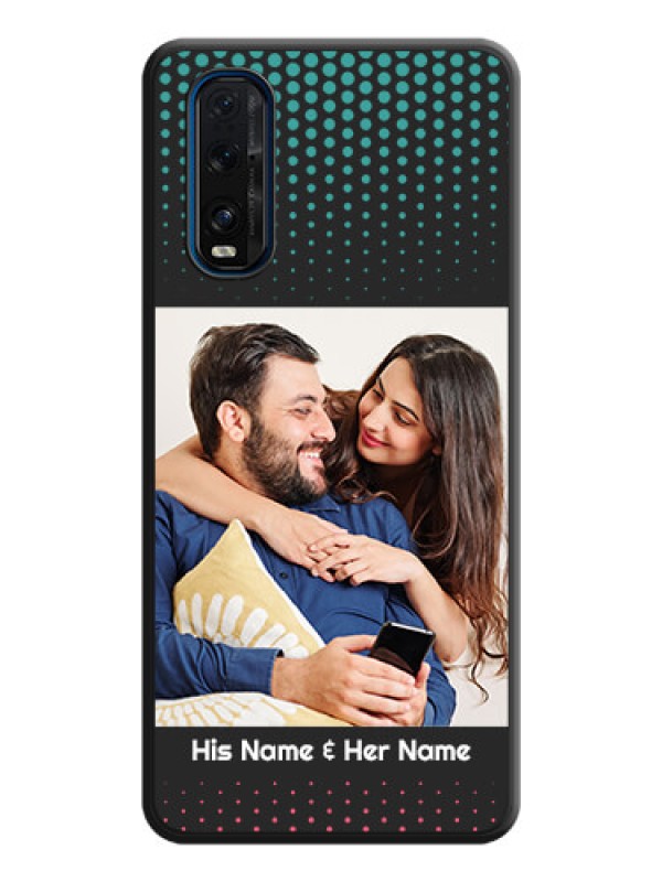 Custom Faded Dots with Grunge Photo Frame and Text on Space Black Custom Soft Matte Phone Cases - Oppo Find X2