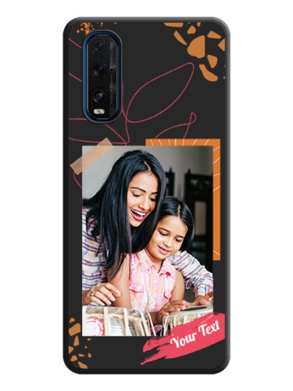 Custom Orange Photo Frame on Space Black Custom Soft Matte Phone Back Cover - Oppo Find X2