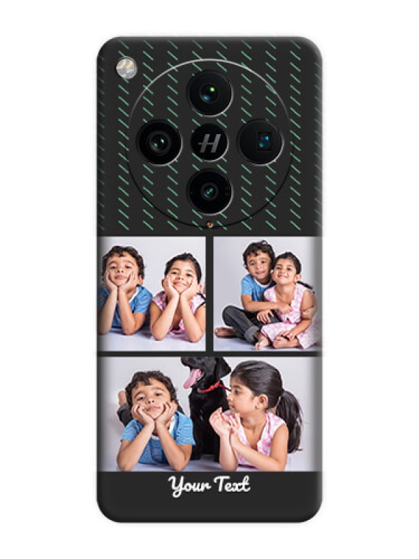 Custom Cross Dotted Pattern with 2 Image Holder On Space Black Custom Soft Matte Mobile Back Cover - Oppo Find X8 Pro 5G