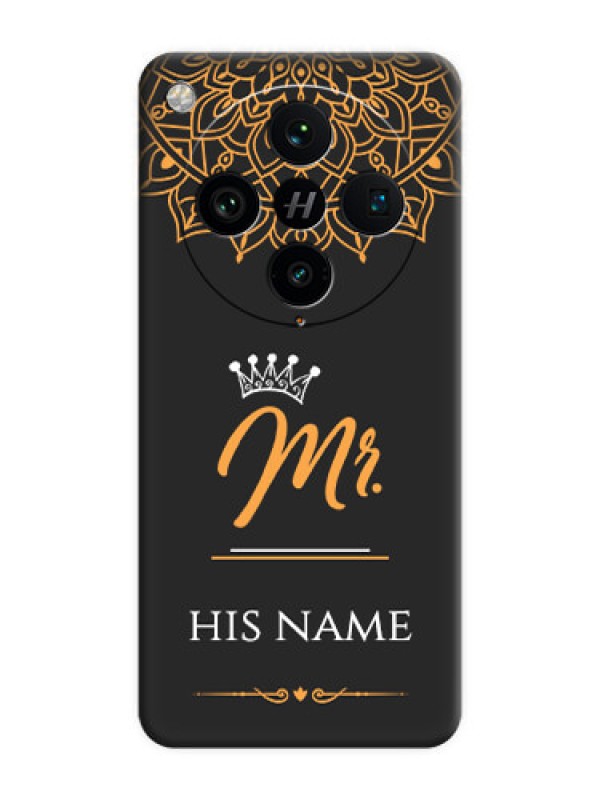 Custom Mr Name with Floral Design On Space Black Custom Soft Matte Mobile Back Cover - Oppo Find X8 Pro 5G