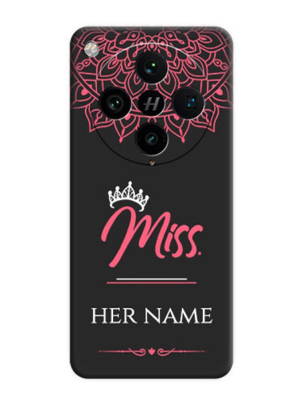 Custom Mrs Name with Floral Design On Space Black Custom Soft Matte Mobile Back Cover - Oppo Find X8 Pro 5G