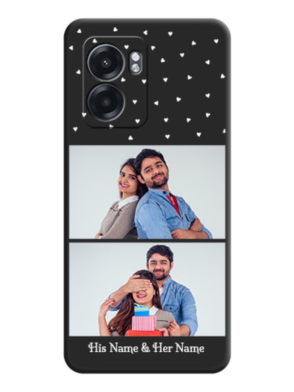 Custom Miniature Love Symbols with Name on Space Black Custom Soft Matte Back Cover - Oppo K10 5G