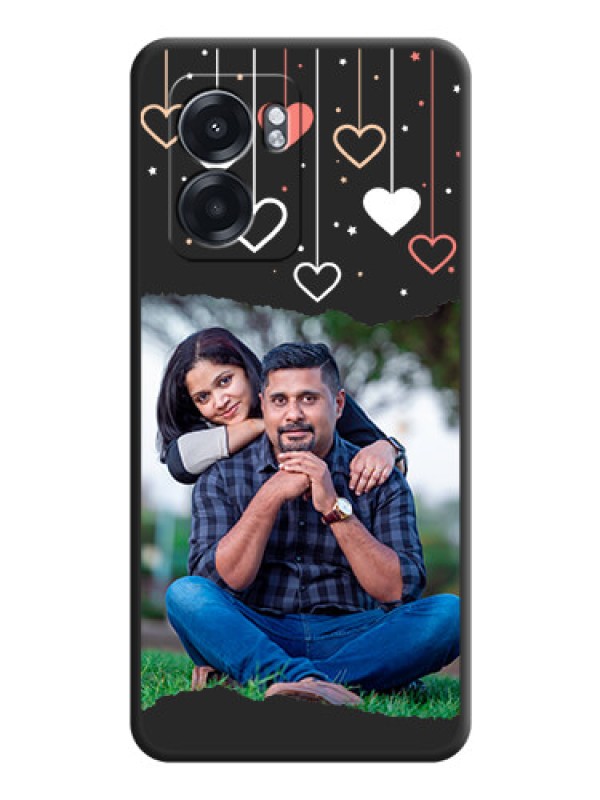 Custom Love Hangings with Splash Wave Picture on Space Black Custom Soft Matte Phone Back Cover - Oppo K10 5G