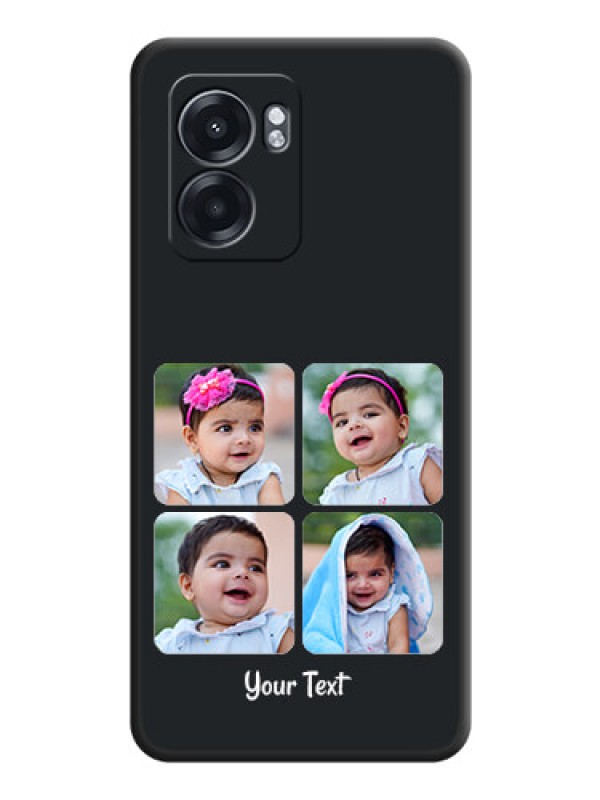 Custom Floral Art with 6 Image Holder on Photo on Space Black Soft Matte Mobile Case - Oppo K10 5G