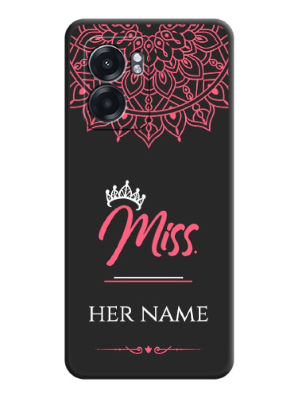 Custom Mrs Name with Floral Design on Space Black Personalized Soft Matte Phone Covers - Oppo K10 5G