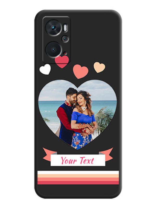 Custom Love Shaped Photo with Colorful Stripes on Personalised Space Black Soft Matte Cases - Oppo K10