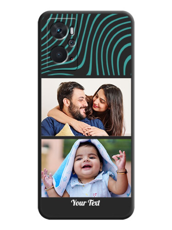 Custom Wave Pattern with 2 Image Holder on Space Black Personalized Soft Matte Phone Covers - Oppo K10