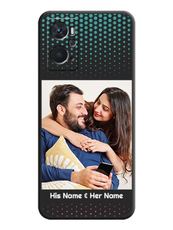 Custom Faded Dots with Grunge Photo Frame and Text on Space Black Custom Soft Matte Phone Cases - Oppo K10