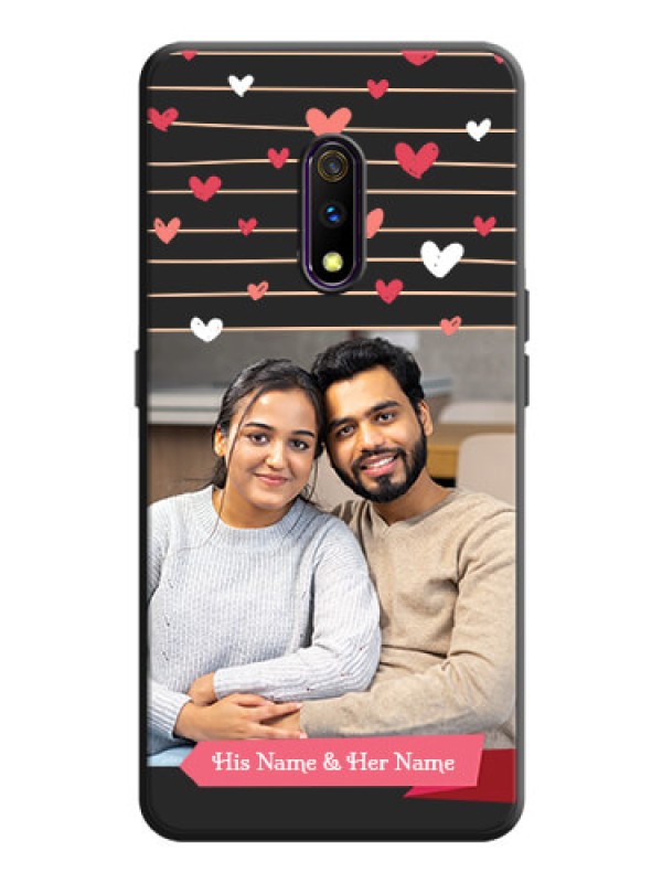 Custom Love Pattern with Name on Pink Ribbon  on Photo on Space Black Soft Matte Back Cover - Oppo K3