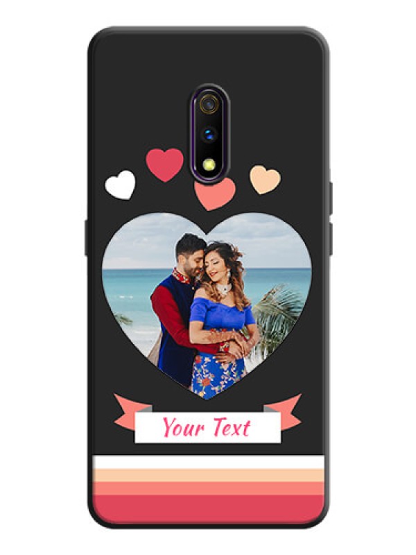 Custom Love Shaped Photo with Colorful Stripes on Personalised Space Black Soft Matte Cases - Oppo K3