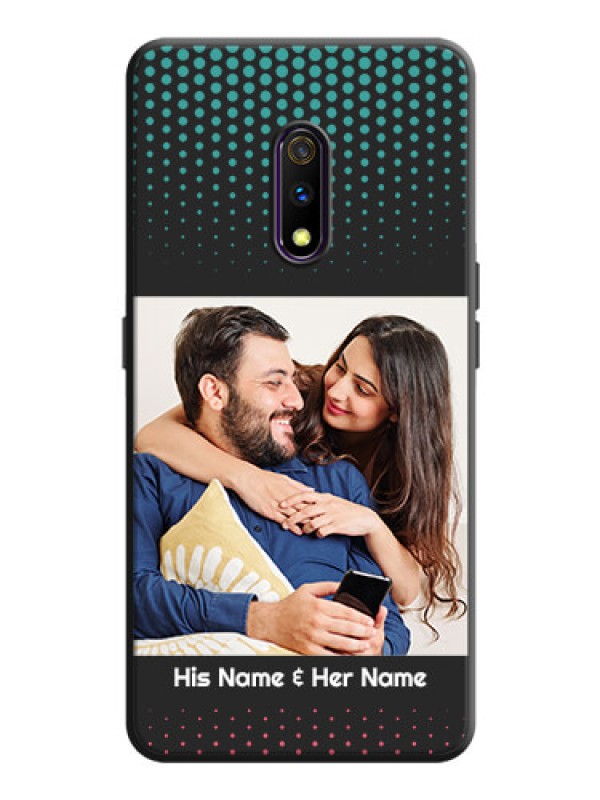 Custom Faded Dots with Grunge Photo Frame and Text on Space Black Custom Soft Matte Phone Cases - Oppo K3
