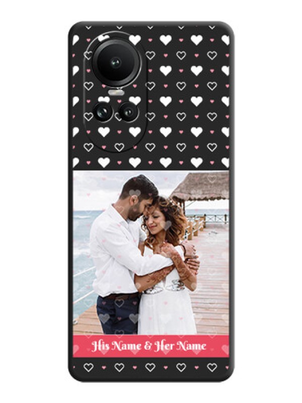 Custom White Color Love Symbols with Text Design - Photo on Space Black Soft Matte Phone Cover - Reno 10 5G