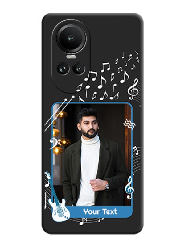 Custom Musical Theme Design with Text - Photo on Space Black Soft Matte Mobile Case - Reno 10 5G