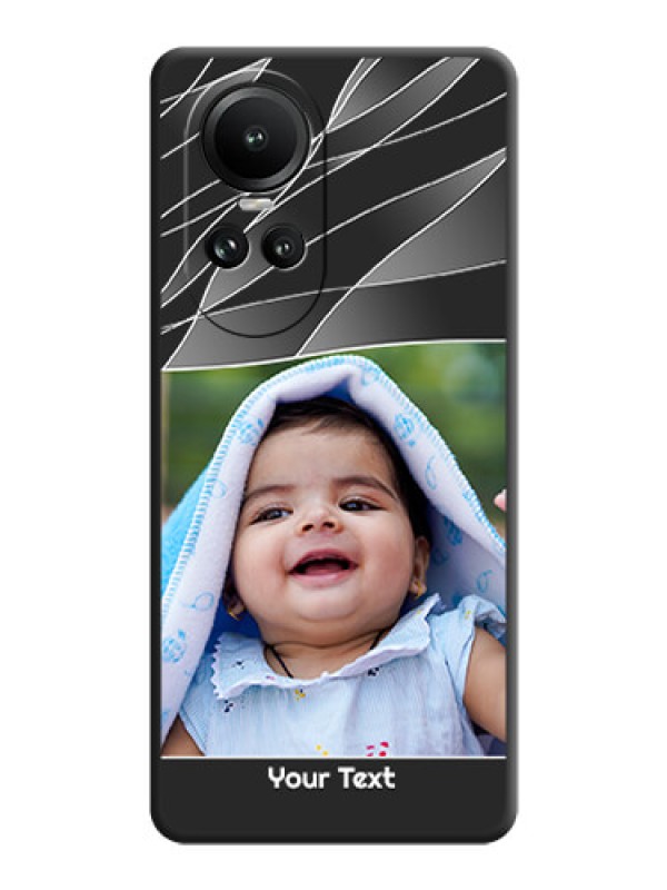 Custom Mixed Wave Lines - Photo on Space Black Soft Matte Mobile Cover - Reno 10 5G