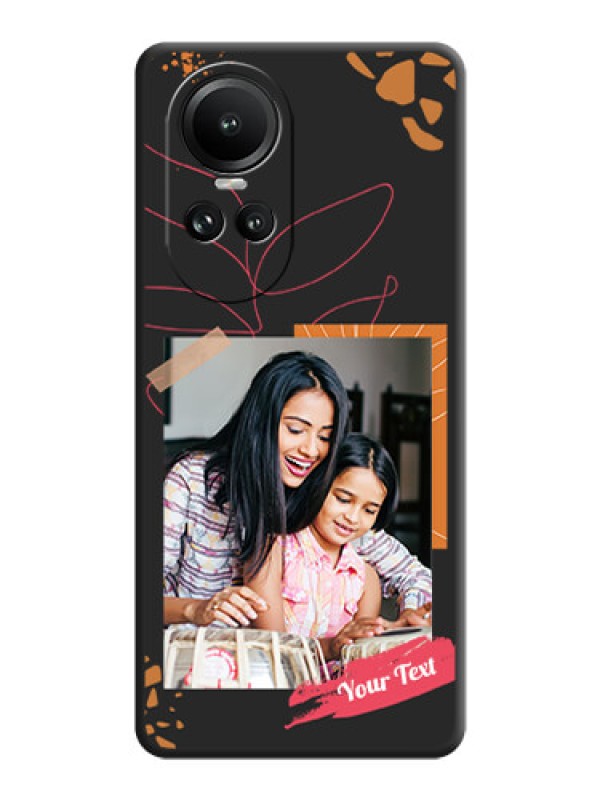 Custom Orange Photo Frame on Space Black Custom Soft Matte Phone Back Cover - Reno 10 5G