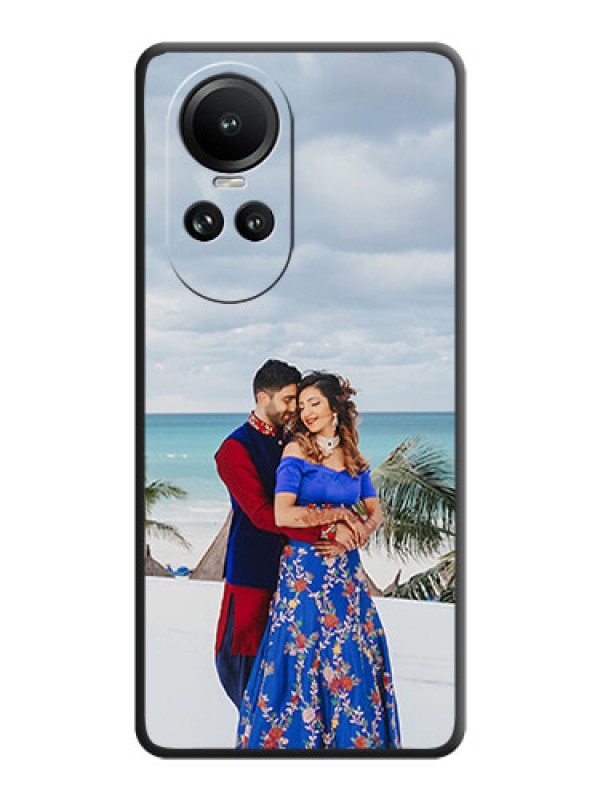 Custom Full Single Pic Upload On Space Black Personalized Soft Matte Phone Covers - Reno 10 5G