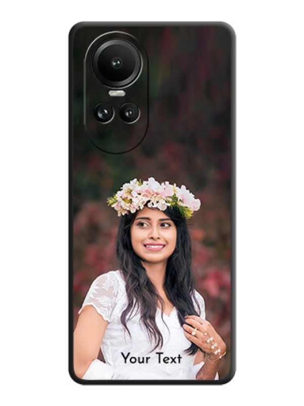 Custom Full Single Pic Upload With Text On Space Black Personalized Soft Matte Phone Covers - Reno 10 5G
