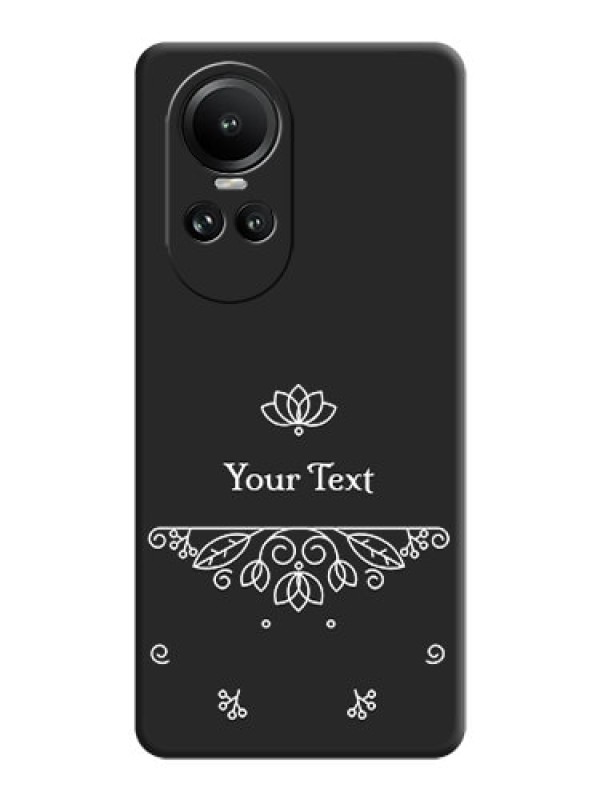 Custom Lotus Garden Custom Text On Space Black Personalized Soft Matte Phone Covers - Reno 10 5G