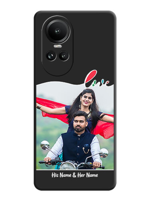 Custom Fall in Love Pattern with Picture - Photo on Space Black Soft Matte Mobile Case - Reno 10 Pro 5G
