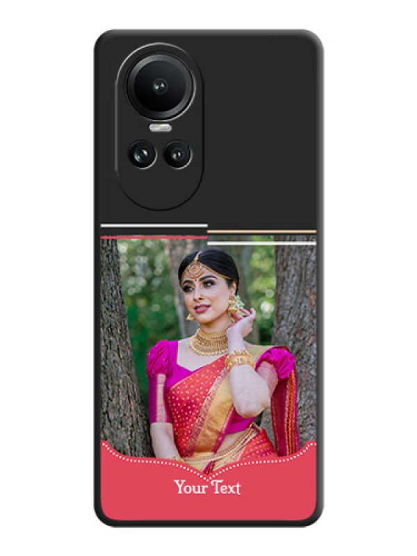 Custom Classic Plain Design with Name - Photo on Space Black Soft Matte Phone Cover - Reno 10 Pro 5G