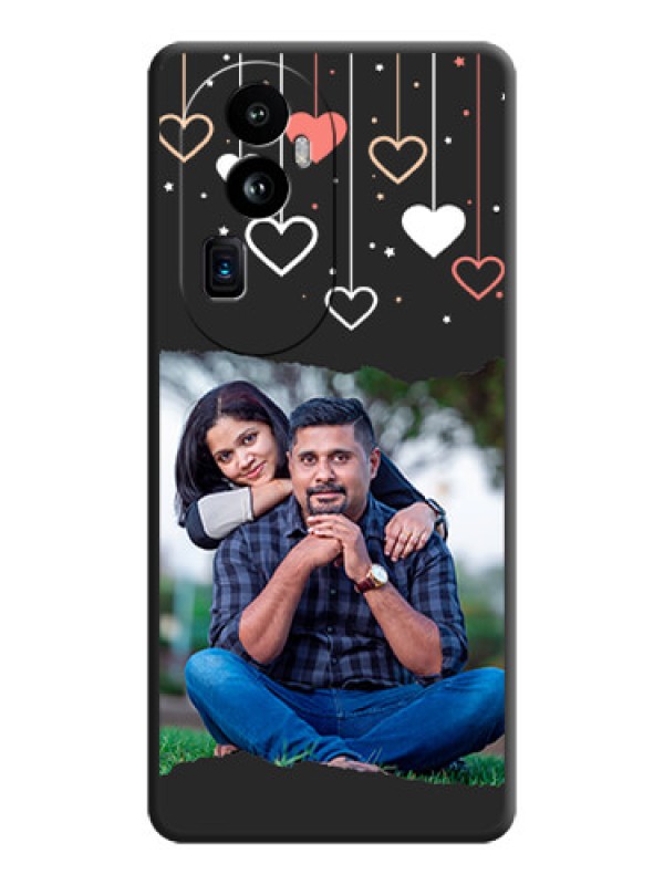 Custom Love Hangings with Splash Wave Picture on Space Black Custom Soft Matte Phone Back Cover - Reno 10 Pro Plus 5G
