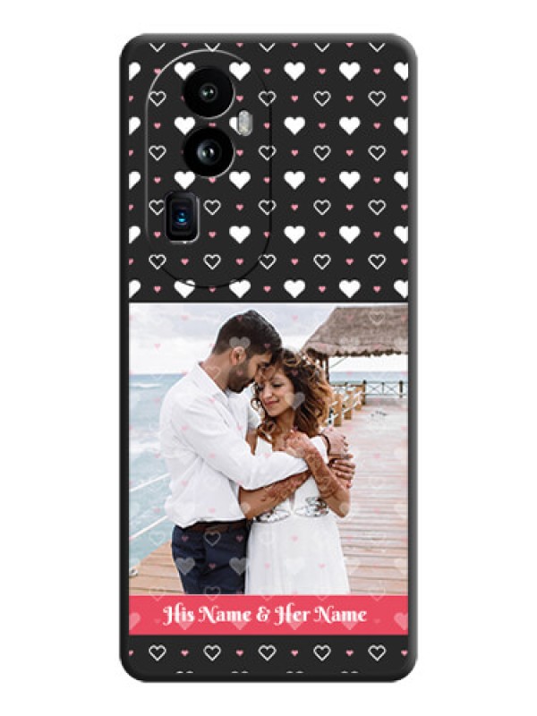 Custom White Color Love Symbols with Text Design - Photo on Space Black Soft Matte Phone Cover - Reno 10 Pro Plus 5G