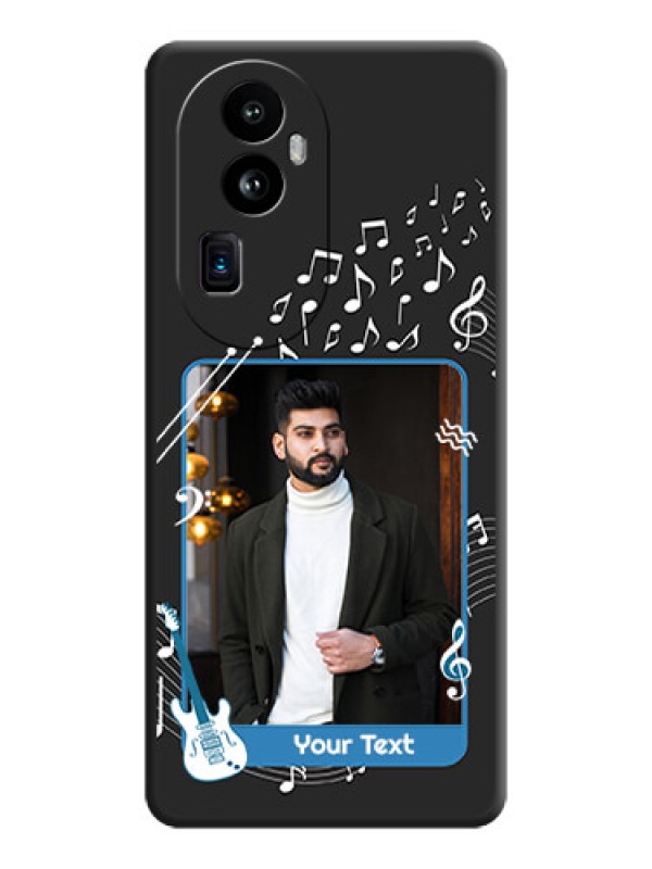 Custom Musical Theme Design with Text - Photo on Space Black Soft Matte Mobile Case - Reno 10 Pro Plus 5G