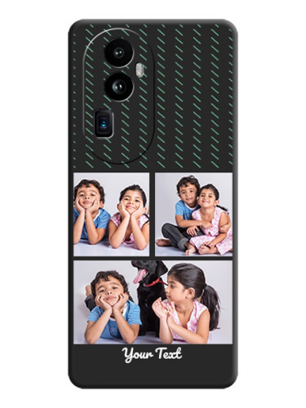 Custom Cross Dotted Pattern with 2 Image Holder on Personalised Space Black Soft Matte Cases - Reno 10 Pro Plus 5G