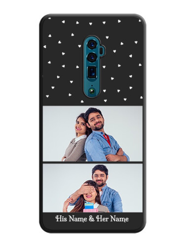Custom Miniature Love Symbols with Name on Space Black Custom Soft Matte Back Cover - Oppo Reno 10X Zoom