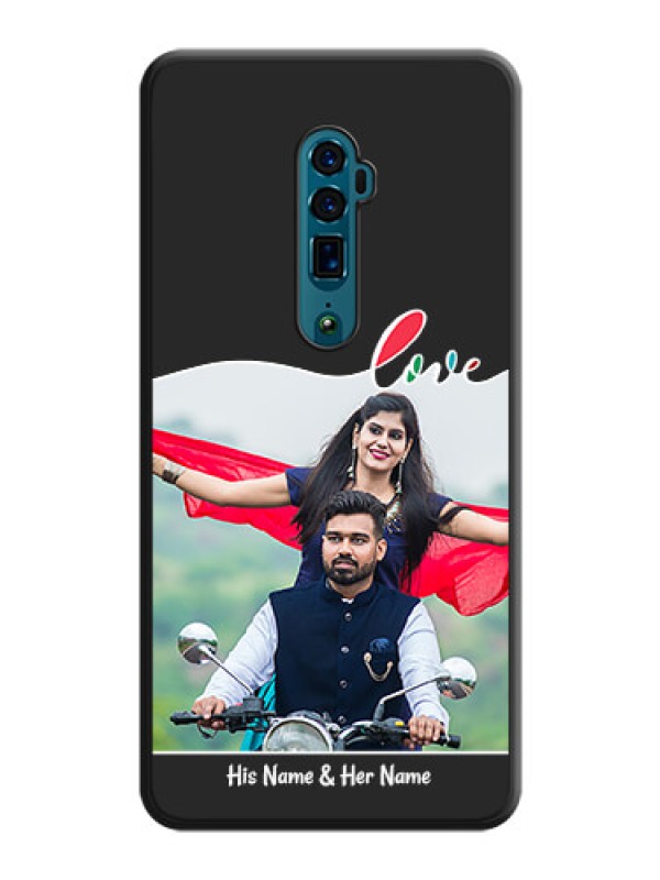 Custom Fall in Love Pattern with Picture on Photo on Space Black Soft Matte Mobile Case - Oppo Reno 10X Zoom