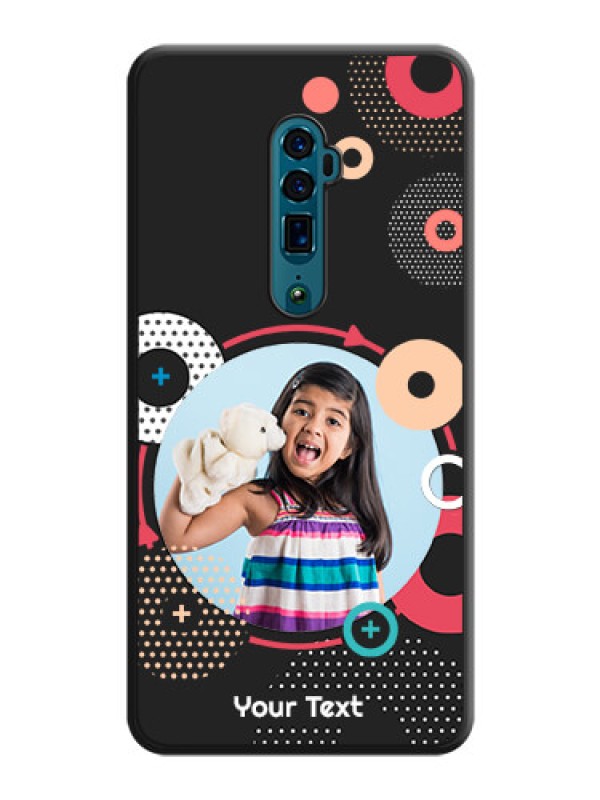 Custom Multicoloured Round Image on Personalised Space Black Soft Matte Cases - Oppo Reno 10X Zoom