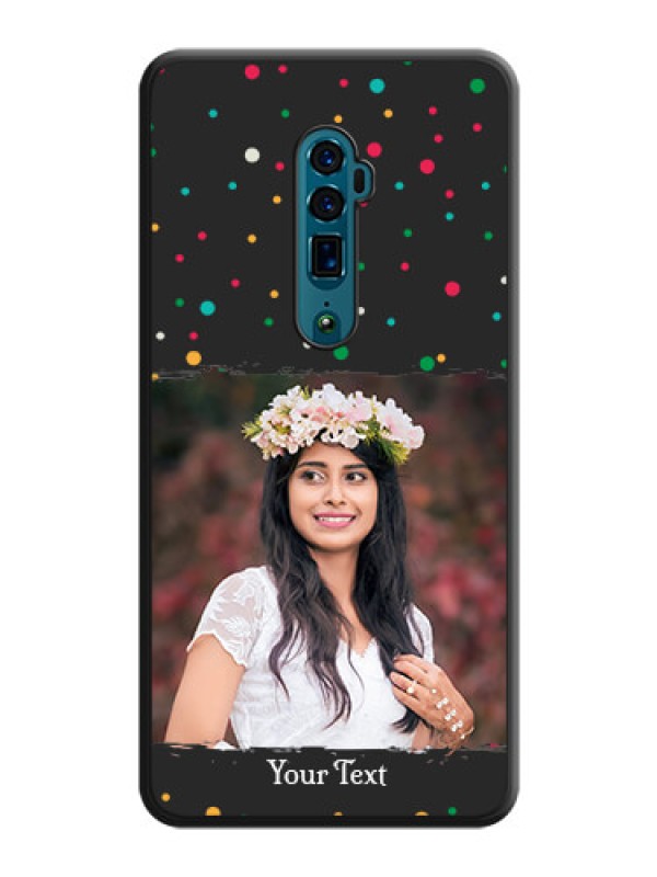 Custom Multicolor Dotted Pattern with Text on Space Black Custom Soft Matte Phone Back Cover - Oppo Reno 10X Zoom
