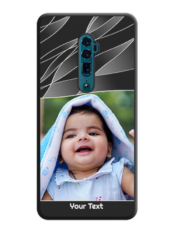 Custom Mixed Wave Lines on Photo on Space Black Soft Matte Mobile Cover - Oppo Reno 10X Zoom