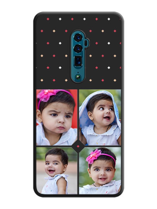 Custom Multicolor Dotted Pattern with 4 Image Holder on Space Black Custom Soft Matte Phone Cases - Oppo Reno 10X Zoom