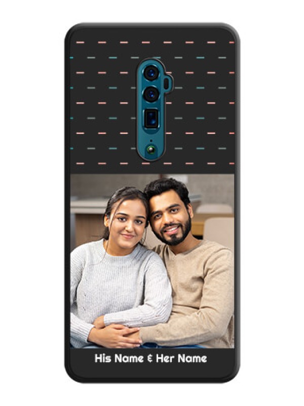 Custom Line Pattern Design with Text on Space Black Custom Soft Matte Phone Back Cover - Oppo Reno 10X Zoom