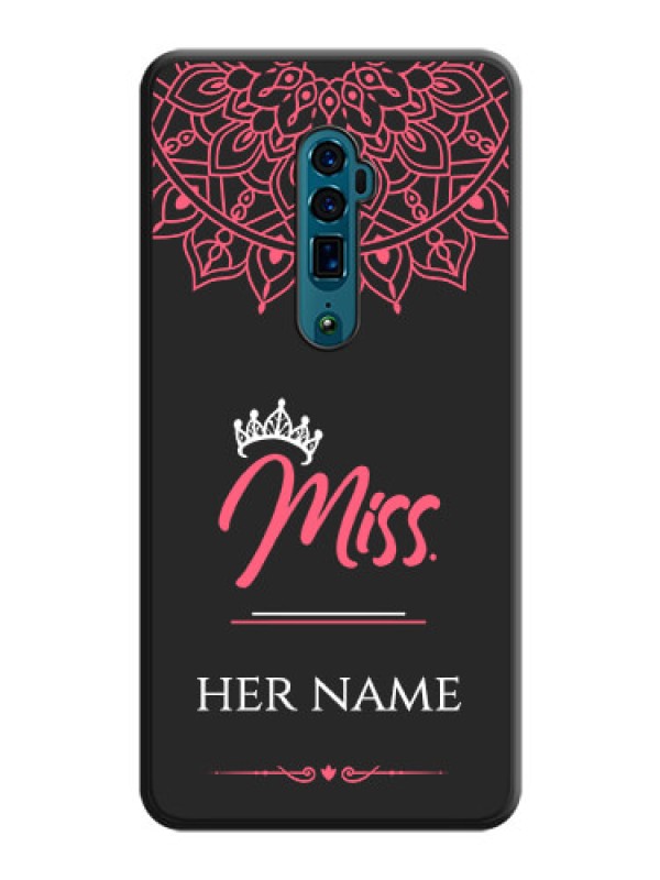 Custom Mrs Name with Floral Design on Space Black Personalized Soft Matte Phone Covers - Oppo Reno 10X Zoom