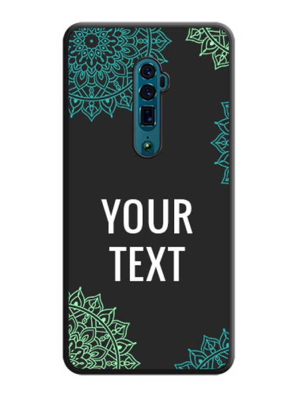 Custom Your Name with Floral Design on Space Black Custom Soft Matte Back Cover - Oppo Reno 10X Zoom