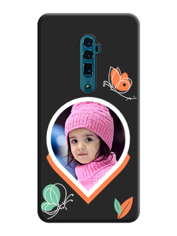 Custom Upload Pic With Simple Butterly Design On Space Black Personalized Soft Matte Phone Covers -Oppo Reno 10X Zoom