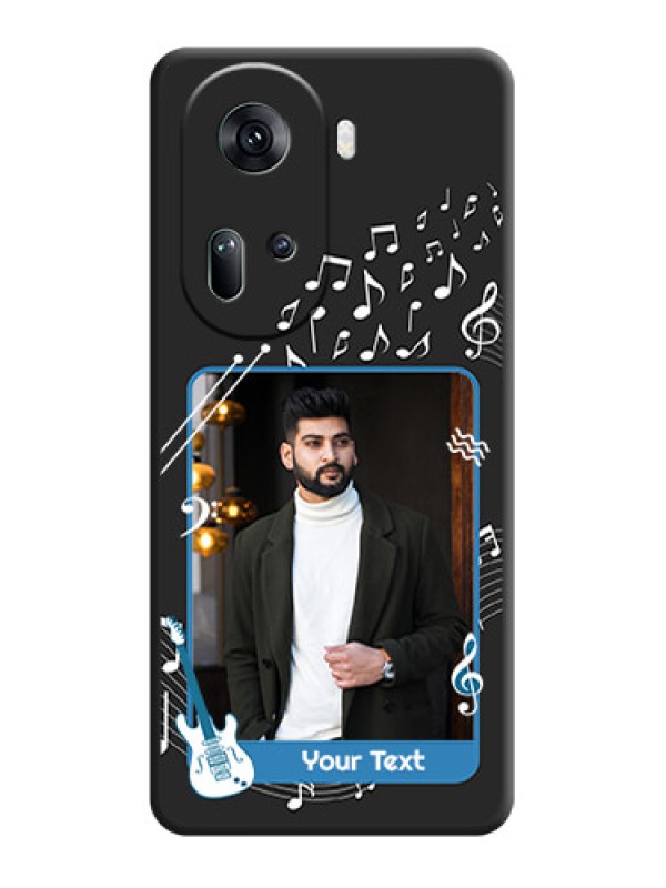 Custom Musical Theme Design with Text - Photo on Space Black Soft Matte Mobile Case - Reno 11 5G
