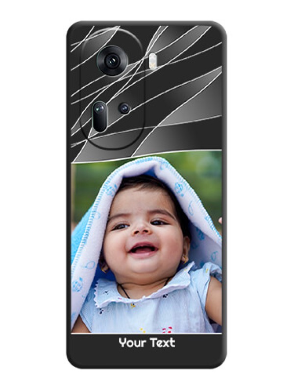 Custom Mixed Wave Lines - Photo on Space Black Soft Matte Mobile Cover - Reno 11 5G